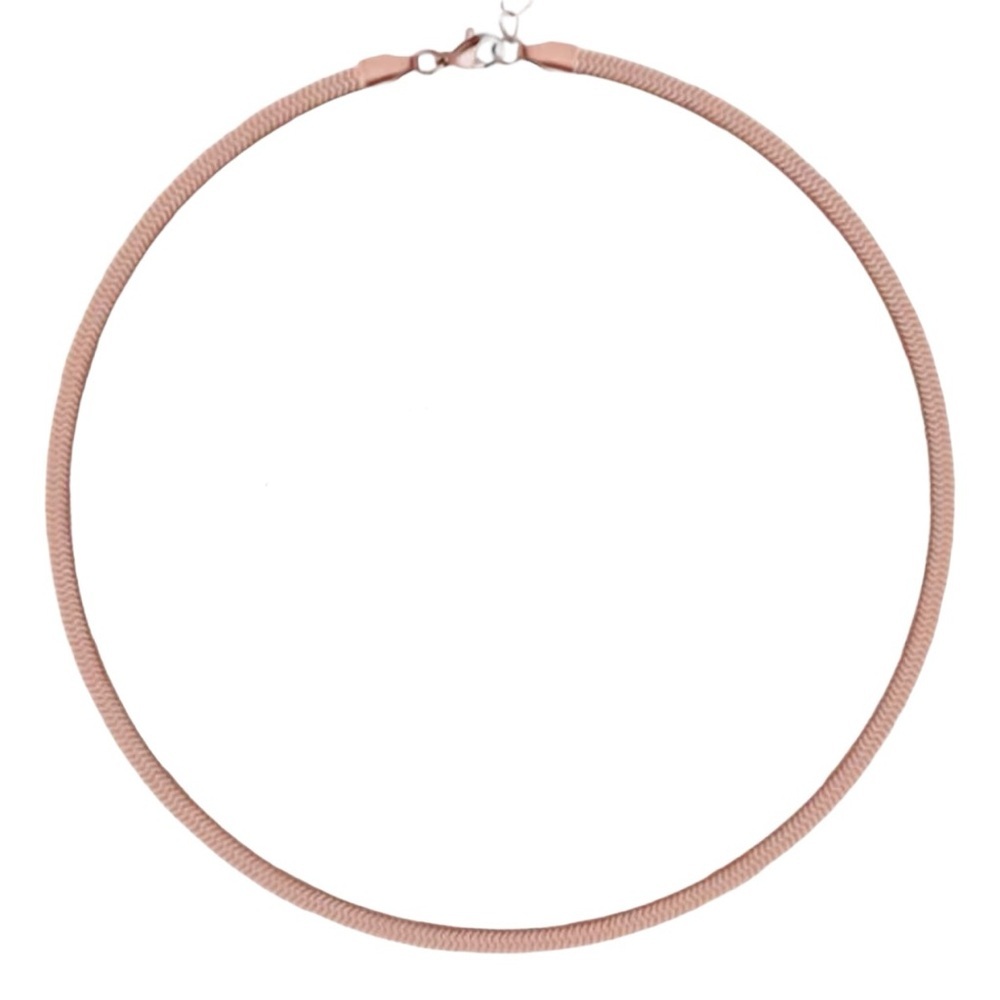 18k Rose Gold Herringbone Chain Necklace | Sleek Flat Snake Chain | Stackable